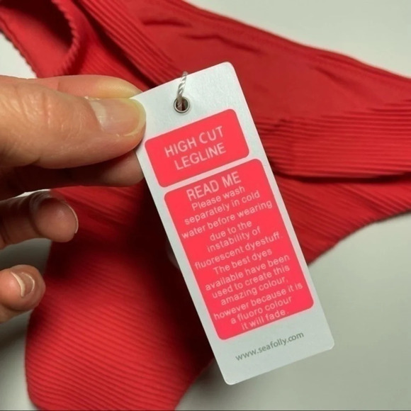 New Seafolly Essential Ribbed High Rise Bikini Bottom - Picture 6 of 6